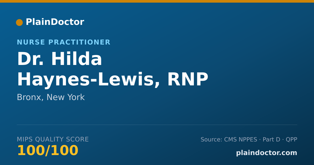 Shareable card for Hilda Haynes-Lewis, RNP - Nurse Practitioner, Bronx, NY