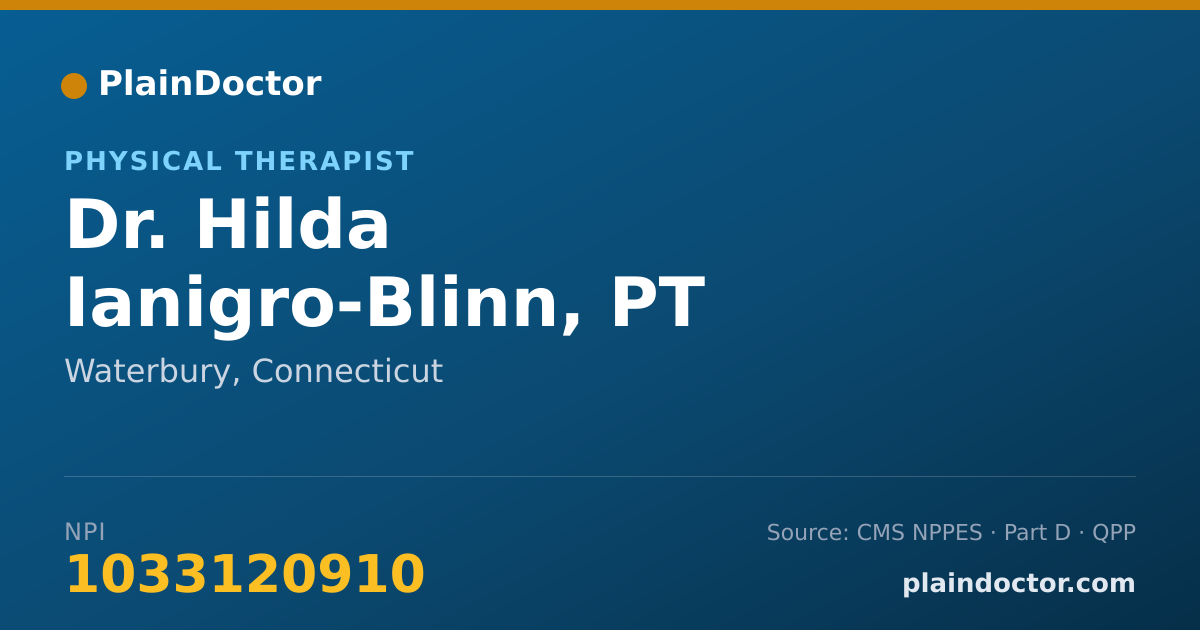 Shareable card for Hilda Ianigro-Blinn, PT - Physical Therapist, Waterbury, CT