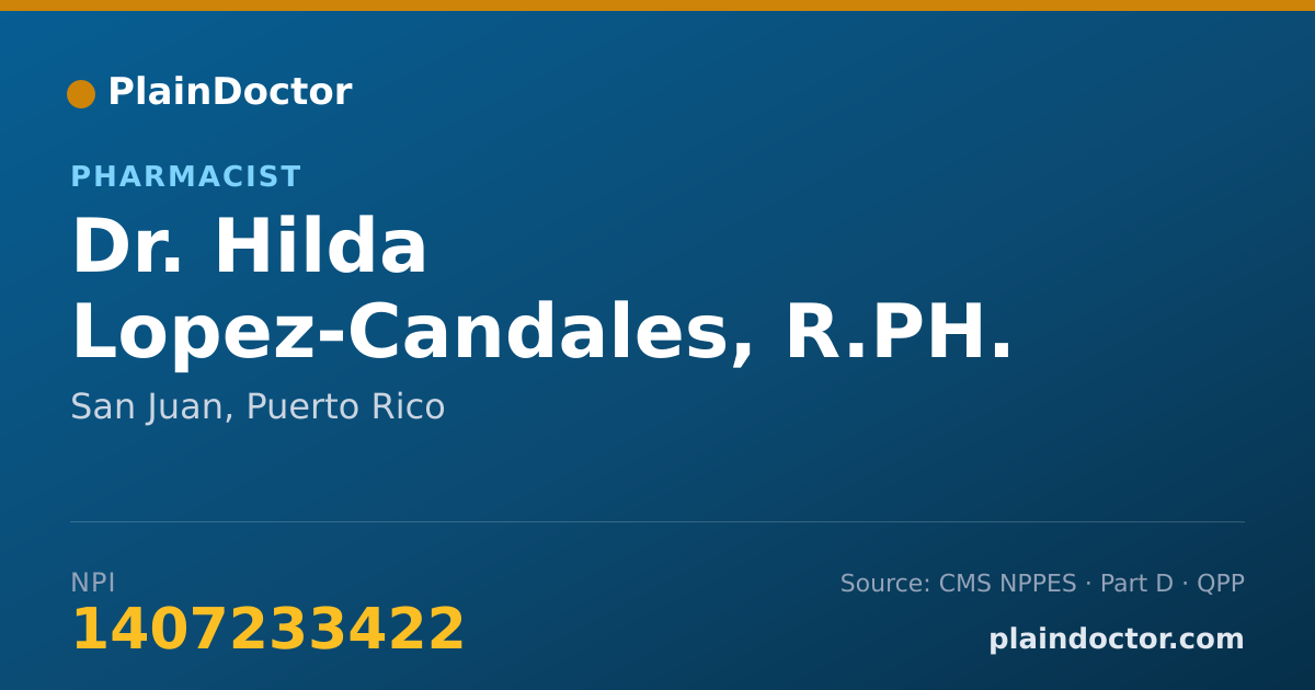 Shareable card for Hilda Lopez-Candales, R.PH. - Pharmacist, San Juan, PR