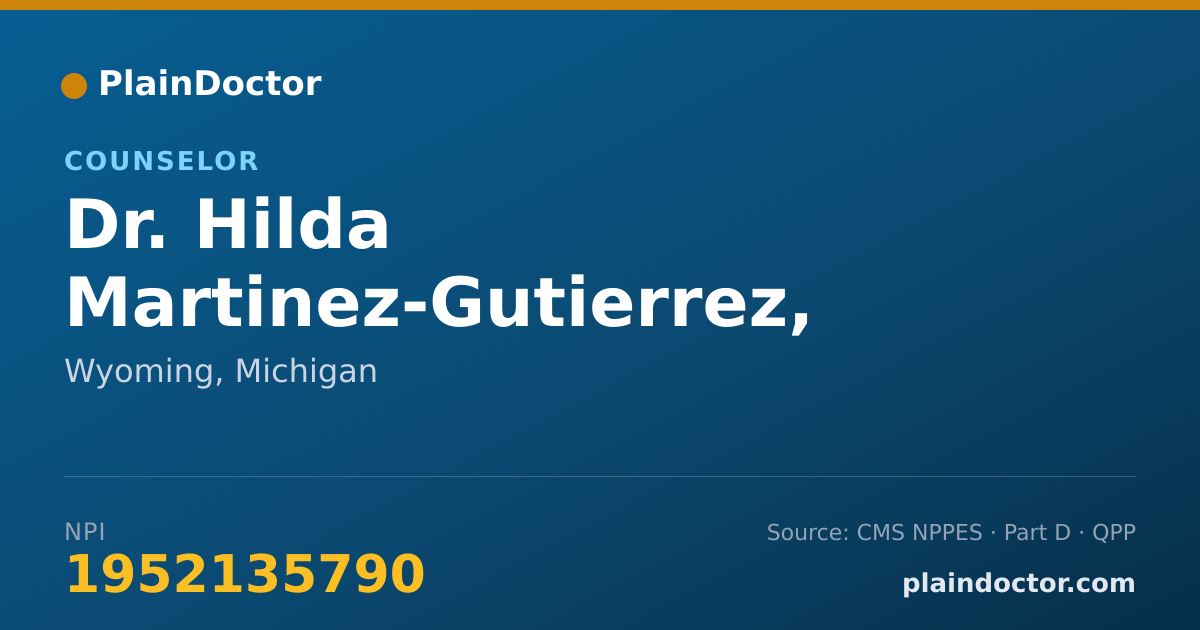 Shareable card for Hilda Martinez-Gutierrez, LPC - Counselor, Wyoming, MI