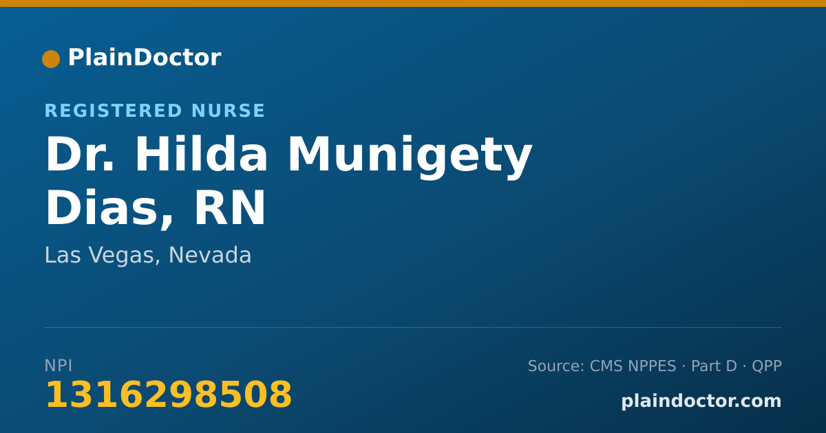 Shareable card for Hilda Munigety Dias, RN - Registered Nurse, Las Vegas, NV