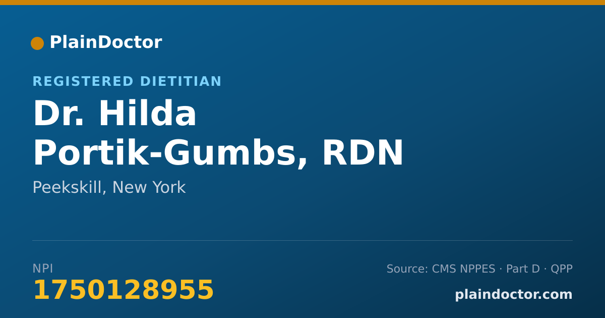 Shareable card for Hilda Portik-Gumbs, RDN - Registered Dietitian, Peekskill, NY