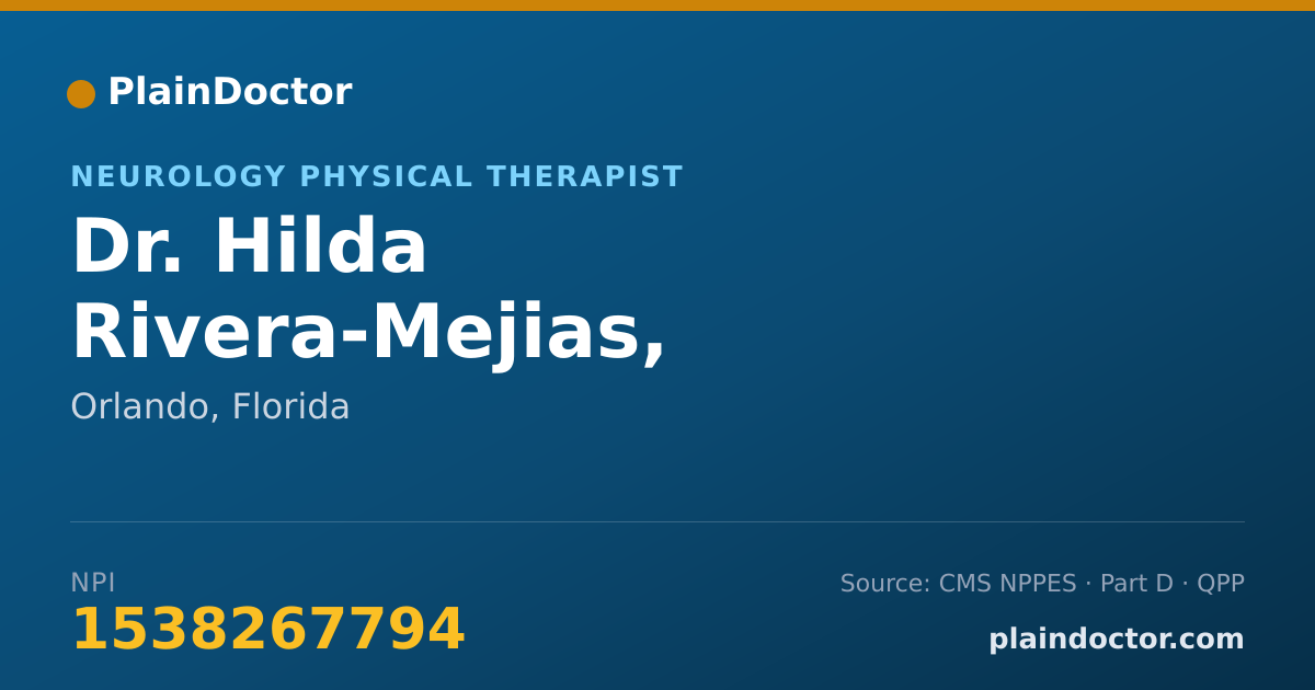 Shareable card for Hilda Rivera-Mejias, PHYSICAL THERAPIST - Neurology Physical Therapist, Orlando, FL