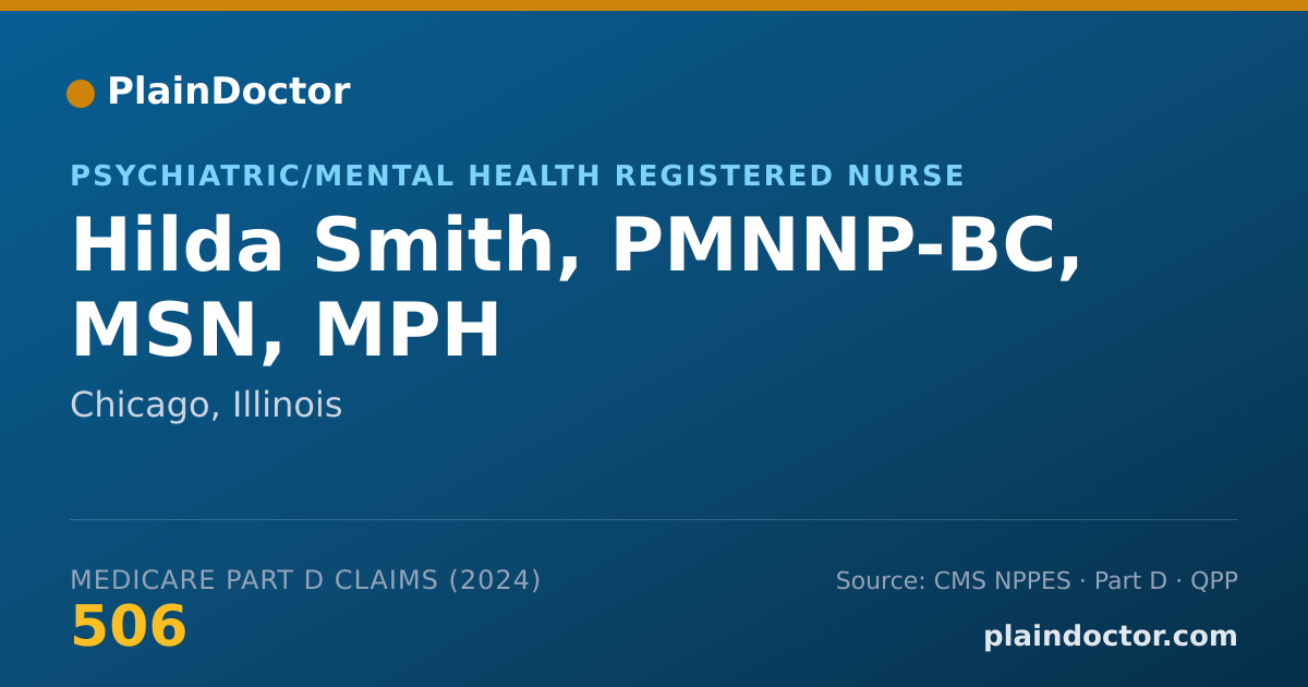 Shareable card for Hilda Smith, PMNNP-BC, MSN, MPH - Psychiatric/Mental Health Registered Nurse, Chicago, IL