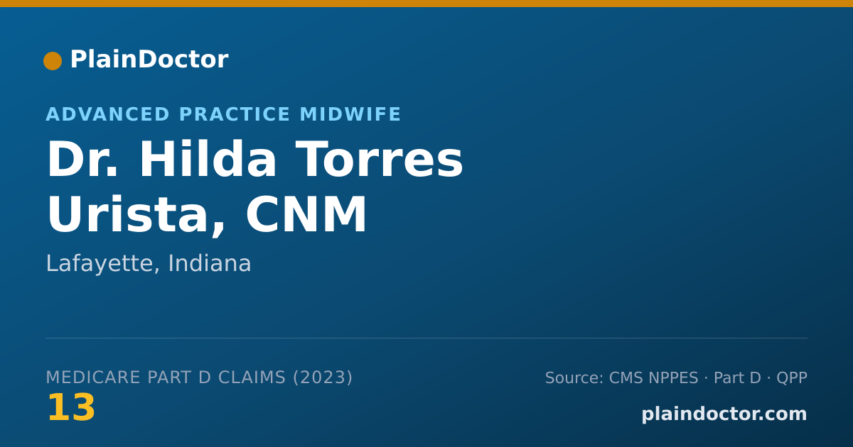 Shareable card for Hilda Torres Urista, CNM - Advanced Practice Midwife, Lafayette, IN
