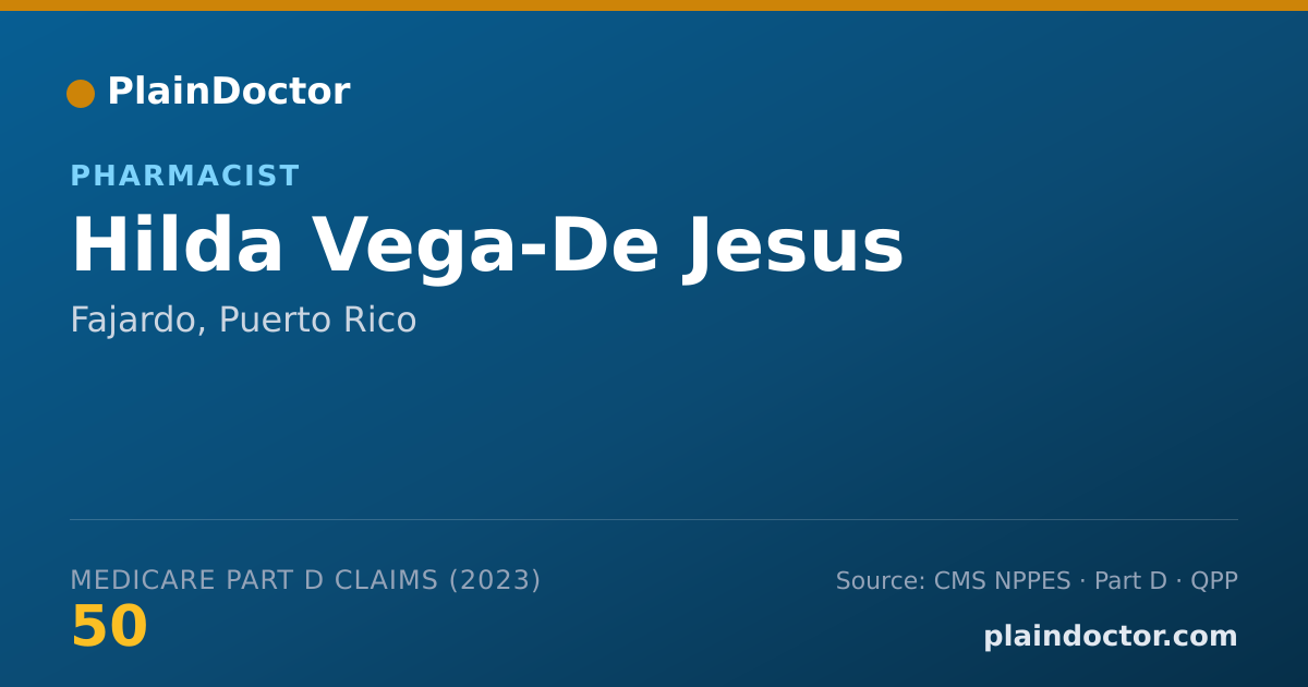 Shareable card for Hilda Vega-De Jesus - Pharmacist, Fajardo, PR