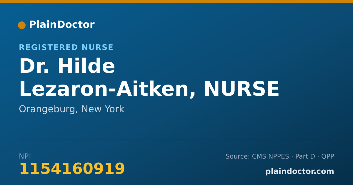 Shareable card for Hilde Lezaron-Aitken, NURSE - Registered Nurse, Orangeburg, NY