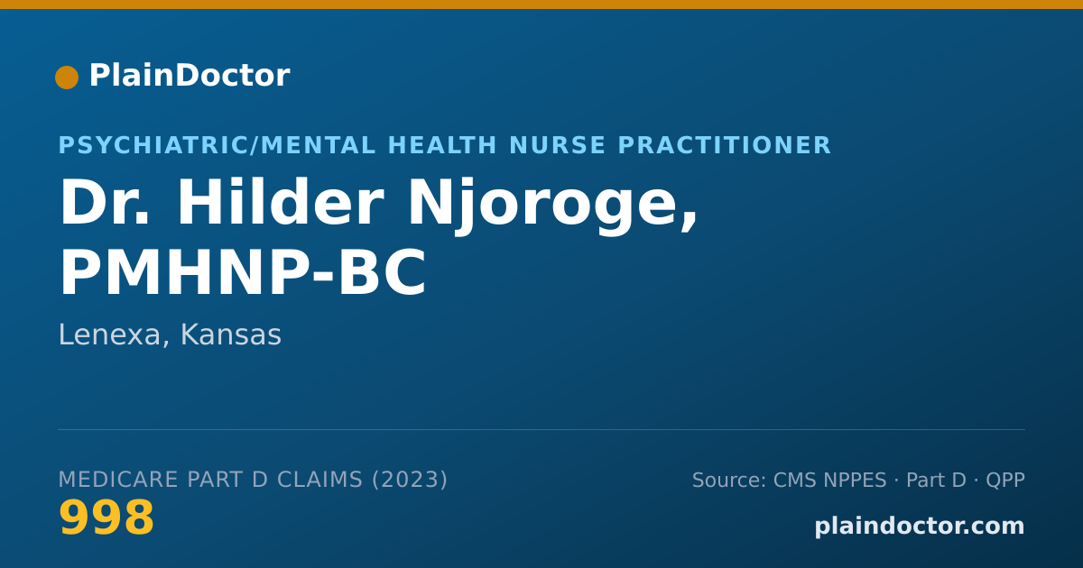Shareable card for Hilder Njoroge, PMHNP-BC - Psychiatric/Mental Health Nurse Practitioner, Lenexa, KS