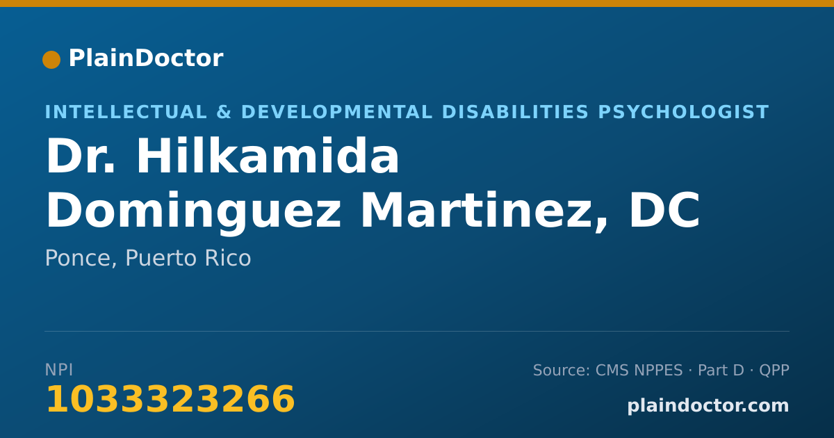 Shareable card for Hilkamida Dominguez Martinez, DC - Intellectual & Developmental Disabilities Psychologist, Ponce, PR