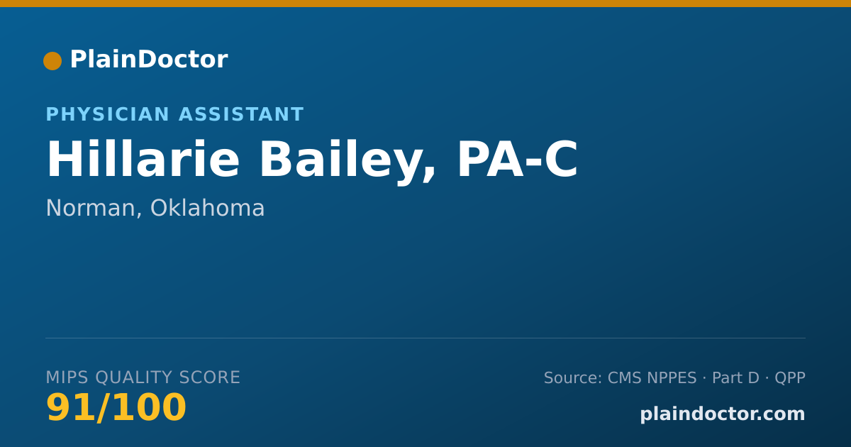 Shareable card for Hillarie Bailey, PA-C - Physician Assistant, Norman, OK