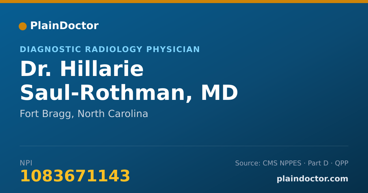 Shareable card for Hillarie Saul-Rothman, MD - Diagnostic Radiology Physician, Fort Bragg, NC