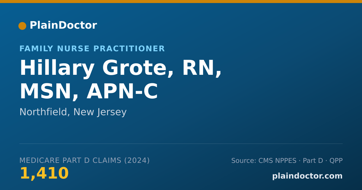 Shareable card for Hillary Grote, RN, MSN, APN-C - Family Nurse Practitioner, Northfield, NJ