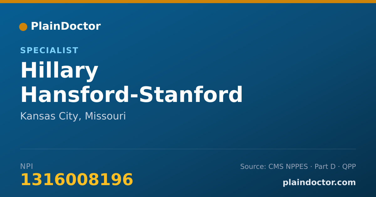 Shareable card for Hillary Hansford-Stanford - Specialist, Kansas City, MO