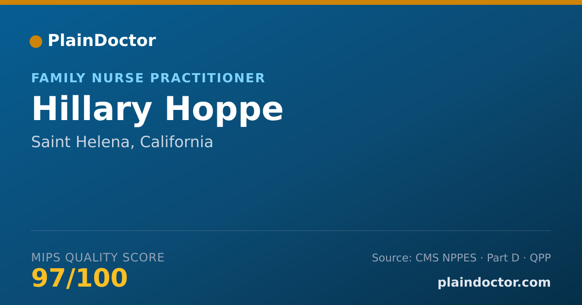 Shareable card for Hillary Hoppe - Family Nurse Practitioner, Saint Helena, CA