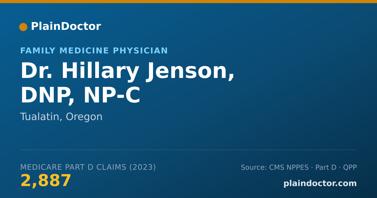Shareable card for Hillary Jenson, DNP, NP-C - Family Medicine Physician, Tualatin, OR