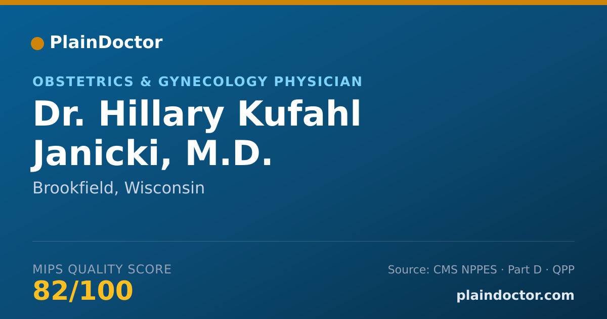 Shareable card for Hillary Kufahl Janicki, M.D. - Obstetrics & Gynecology Physician, Brookfield, WI