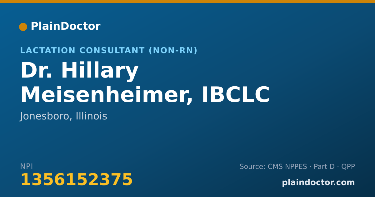 Shareable card for Hillary Meisenheimer, IBCLC - Lactation Consultant (Non-RN), Jonesboro, IL