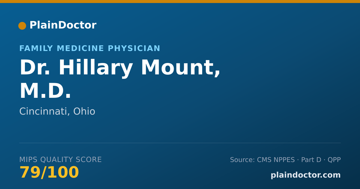 Shareable card for Hillary Mount, M.D. - Family Medicine Physician, Cincinnati, OH