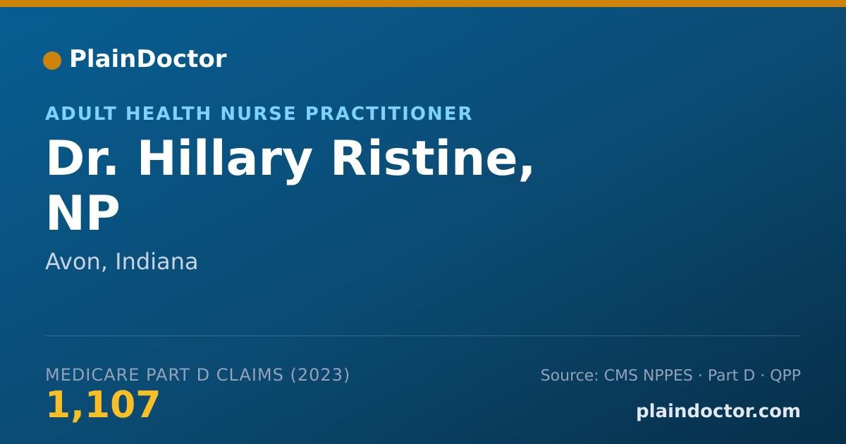 Shareable card for Hillary Ristine, NP - Adult Health Nurse Practitioner, Avon, IN