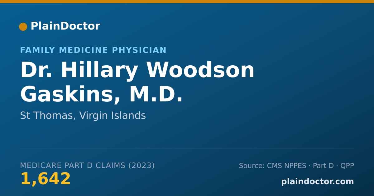 Shareable card for Hillary Woodson Gaskins, M.D. - Family Medicine Physician, St Thomas, VI