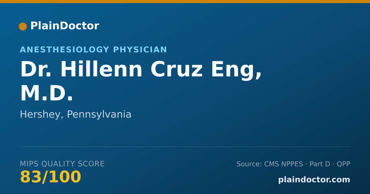 Shareable card for Hillenn Cruz Eng, M.D. - Anesthesiology Physician, Hershey, PA