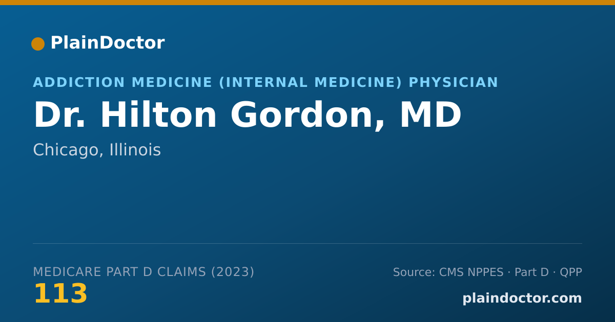 Shareable card for Hilton Gordon, MD - Addiction Medicine (Internal Medicine) Physician, Chicago, IL