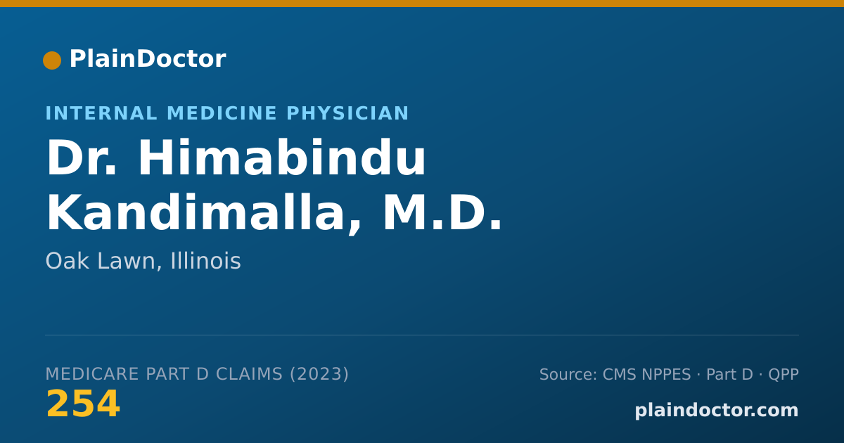 Shareable card for Himabindu Kandimalla, M.D. - Internal Medicine Physician, Oak Lawn, IL