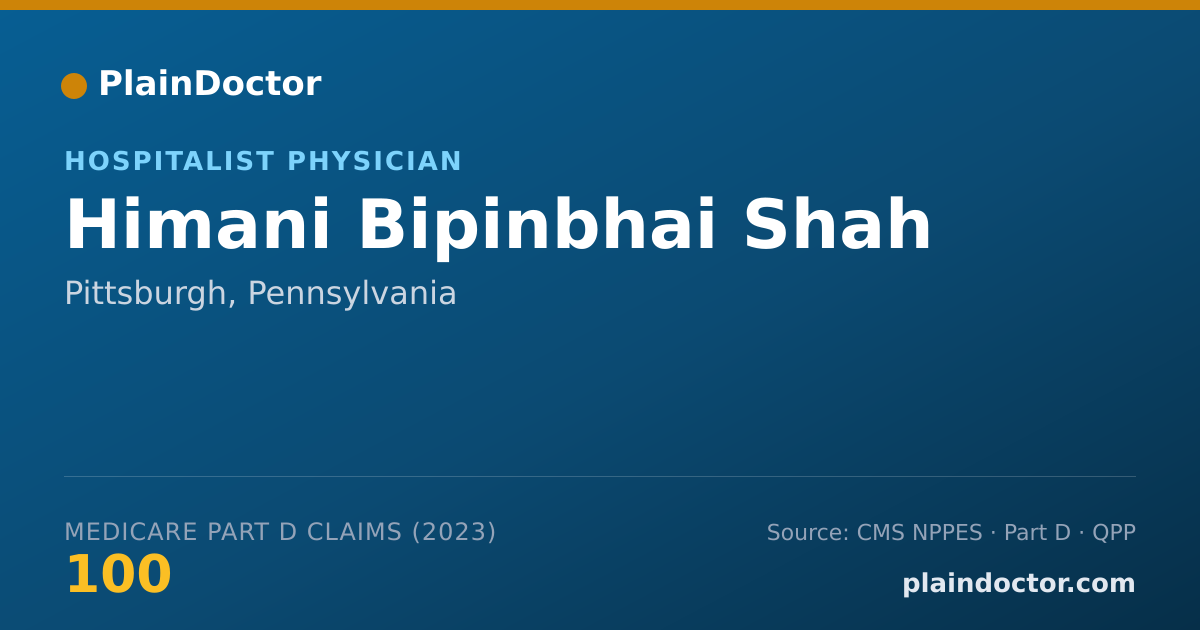 Shareable card for Himani Bipinbhai Shah - Hospitalist Physician, Pittsburgh, PA