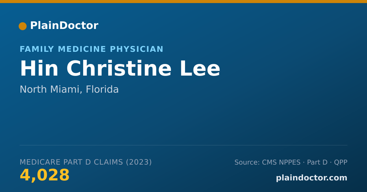 Shareable card for Hin Christine Lee - Family Medicine Physician, North Miami, FL
