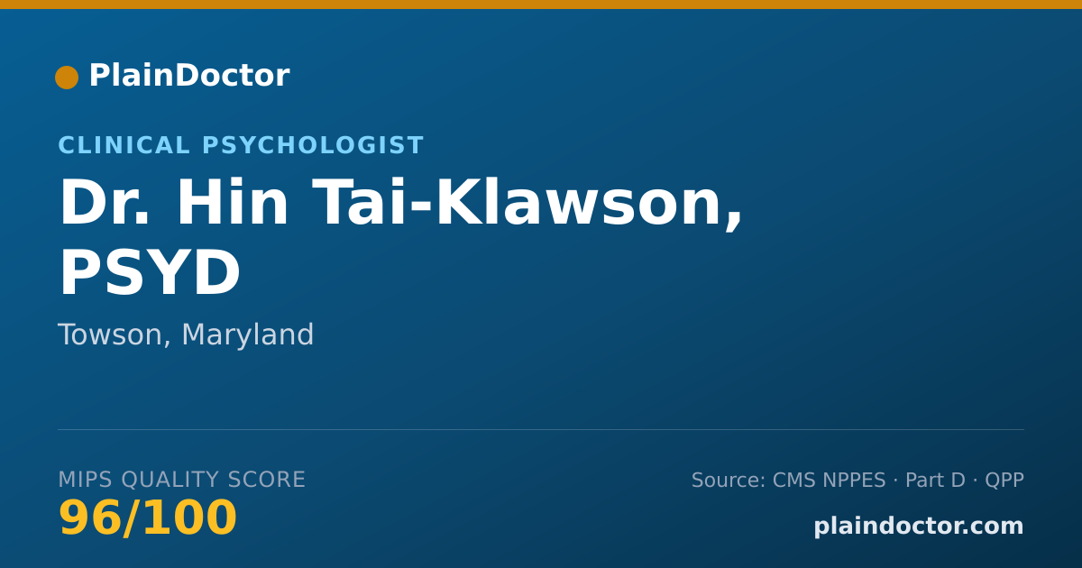Shareable card for Hin Tai-Klawson, PSYD - Clinical Psychologist, Towson, MD