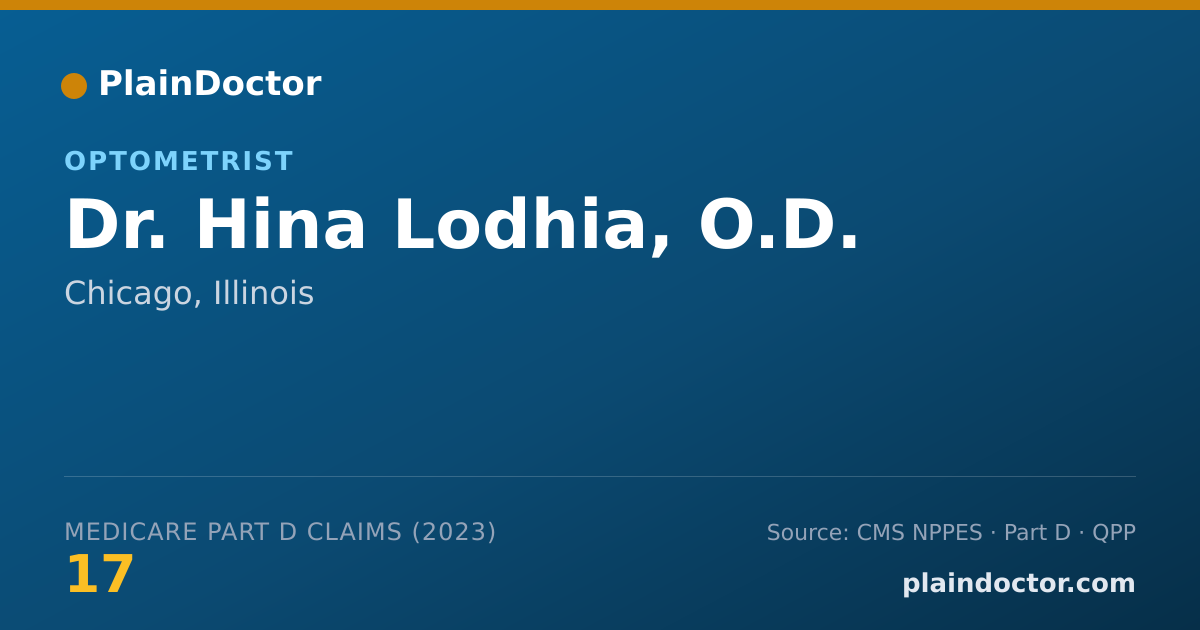 Shareable card for Hina Lodhia, O.D. - Optometrist, Chicago, IL