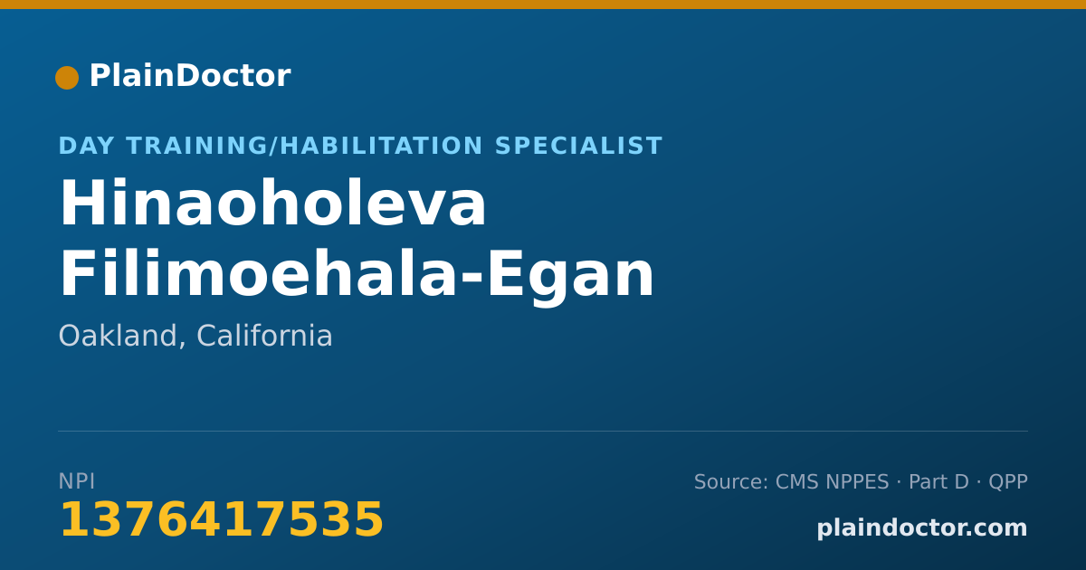 Shareable card for Hinaoholeva Filimoehala-Egan - Day Training/Habilitation Specialist, Oakland, CA