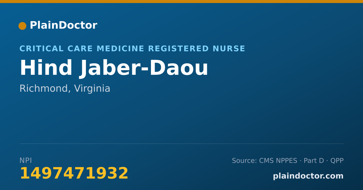 Shareable card for Hind Jaber-Daou - Critical Care Medicine Registered Nurse, Richmond, VA
