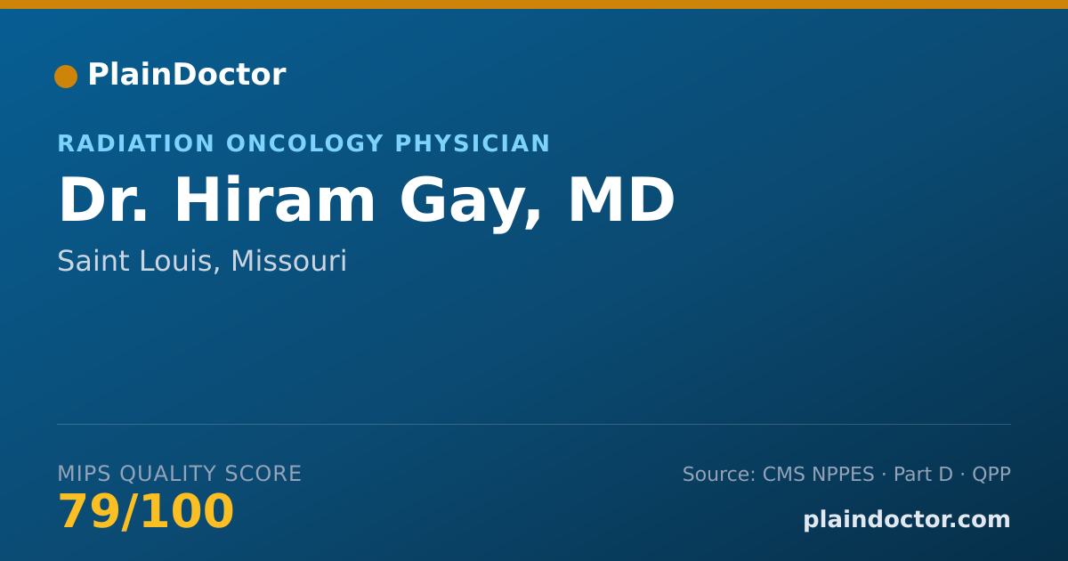 Shareable card for Hiram Gay, MD - Radiation Oncology Physician, Saint Louis, MO
