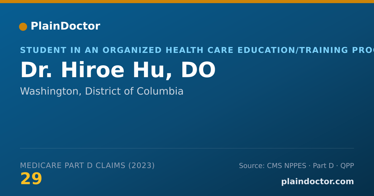 Shareable card for Hiroe Hu, DO - Student in an Organized Health Care Education/Training Program, Washington, DC