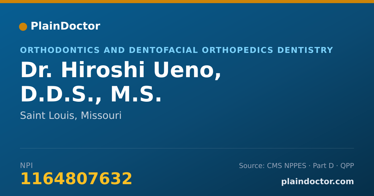 Shareable card for Hiroshi Ueno, D.D.S., M.S. - Orthodontics and Dentofacial Orthopedics Dentistry, Saint Louis, MO