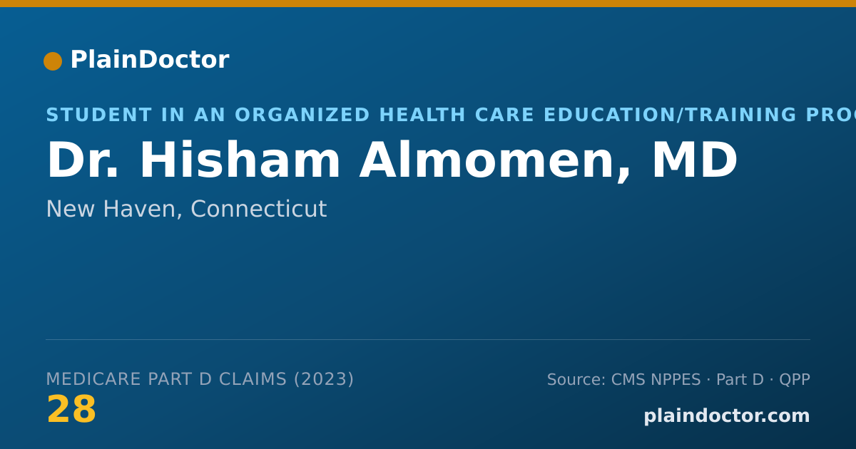 Shareable card for Hisham Almomen, MD - Student in an Organized Health Care Education/Training Program, New Haven, CT