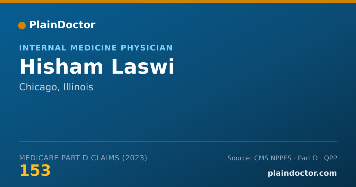 Shareable card for Hisham Laswi - Internal Medicine Physician, Chicago, IL
