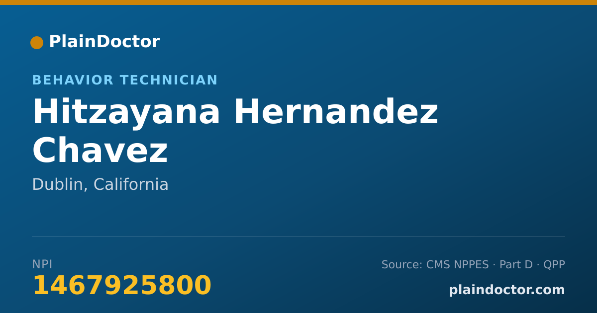 Shareable card for Hitzayana Hernandez Chavez - Behavior Technician, Dublin, CA