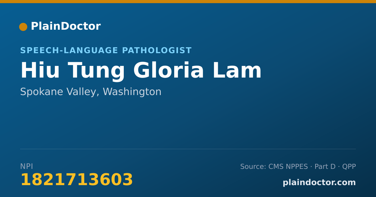 Shareable card for Hiu Tung Gloria Lam - Speech-Language Pathologist, Spokane Valley, WA