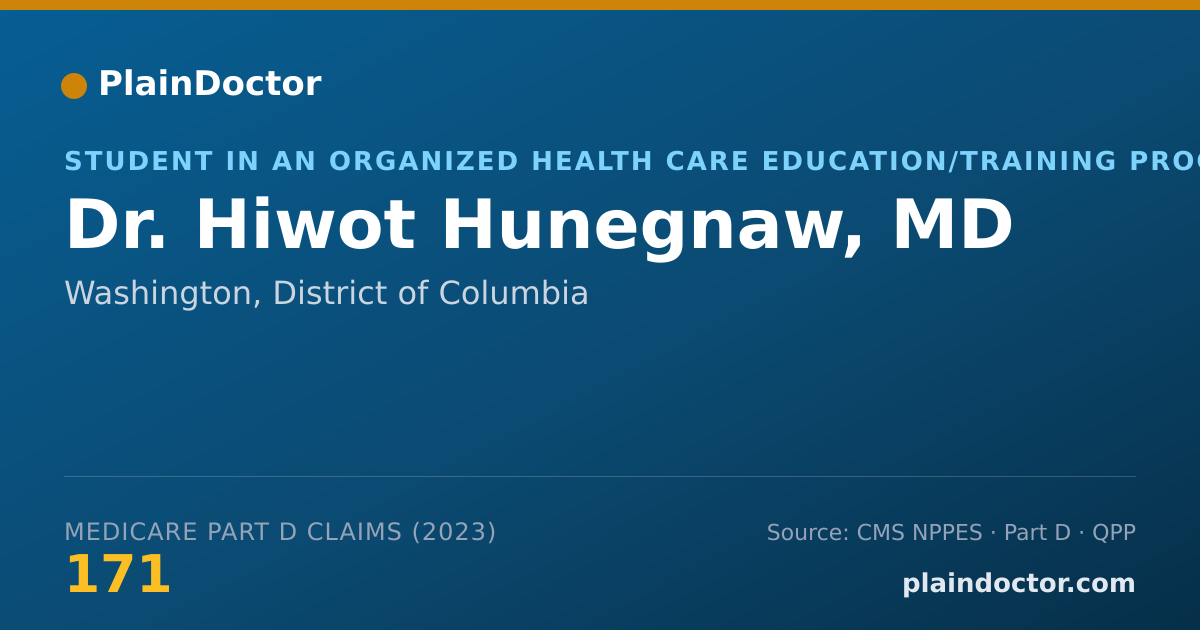 Shareable card for Hiwot Hunegnaw, MD - Student in an Organized Health Care Education/Training Program, Washington, DC