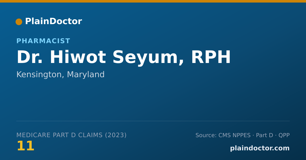 Shareable card for Hiwot Seyum, RPH - Pharmacist, Kensington, MD