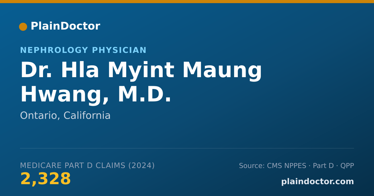 Shareable card for Hla Myint Maung Hwang, M.D. - Nephrology Physician, Ontario, CA