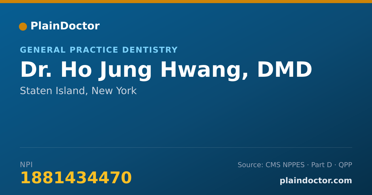 Shareable card for Ho Jung Hwang, DMD - General Practice Dentistry, Staten Island, NY