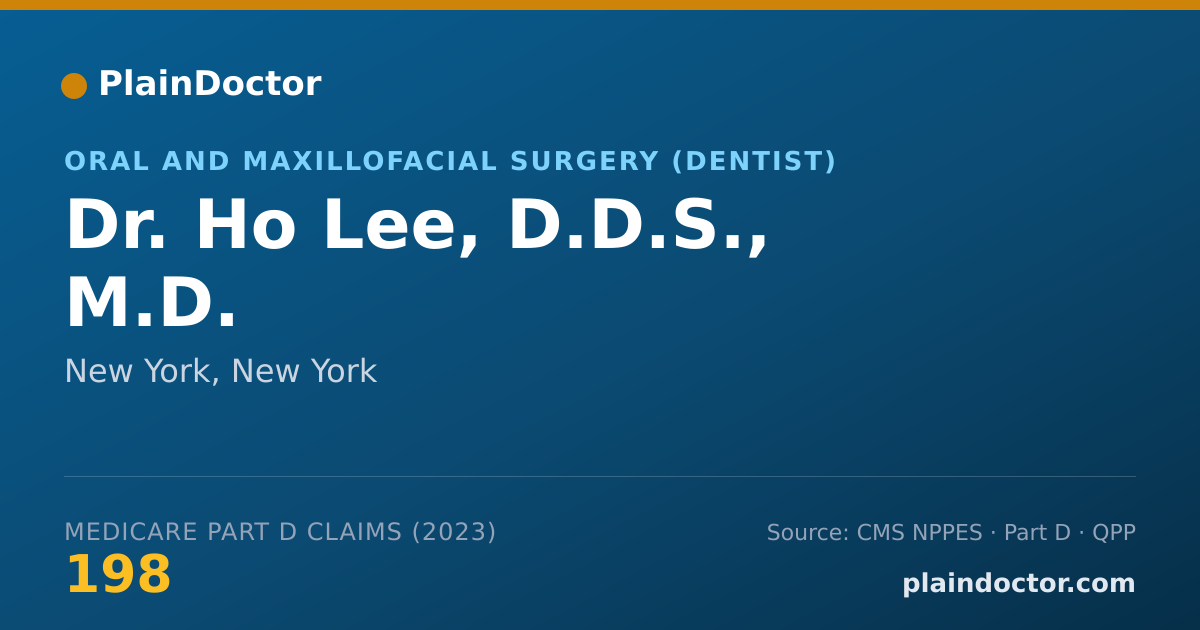 Shareable card for Ho Lee, D.D.S.,  M.D. - Oral and Maxillofacial Surgery (Dentist), New York, NY