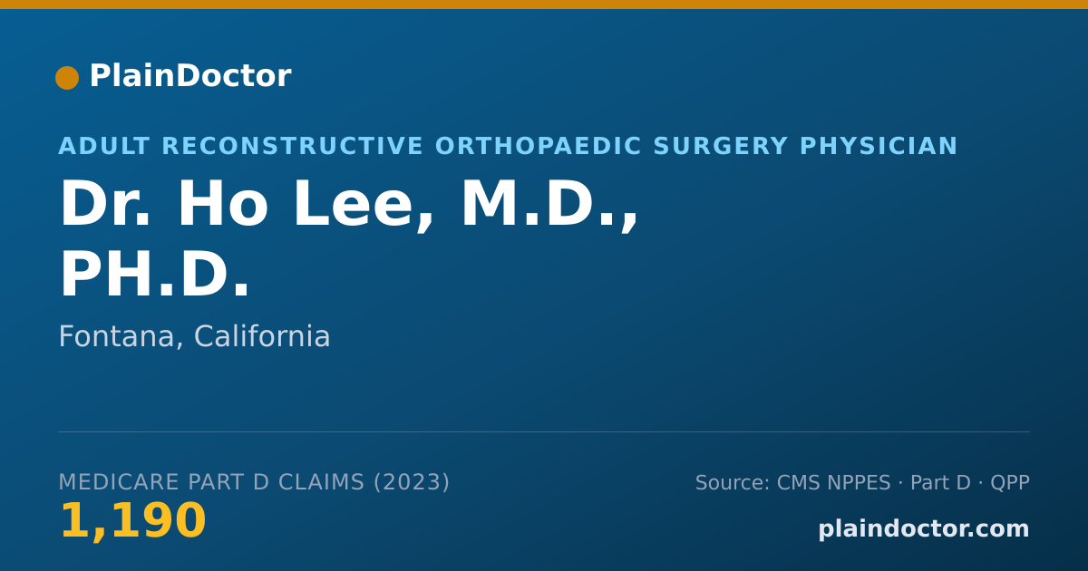 Shareable card for Ho Lee, M.D., PH.D. - Adult Reconstructive Orthopaedic Surgery Physician, Fontana, CA