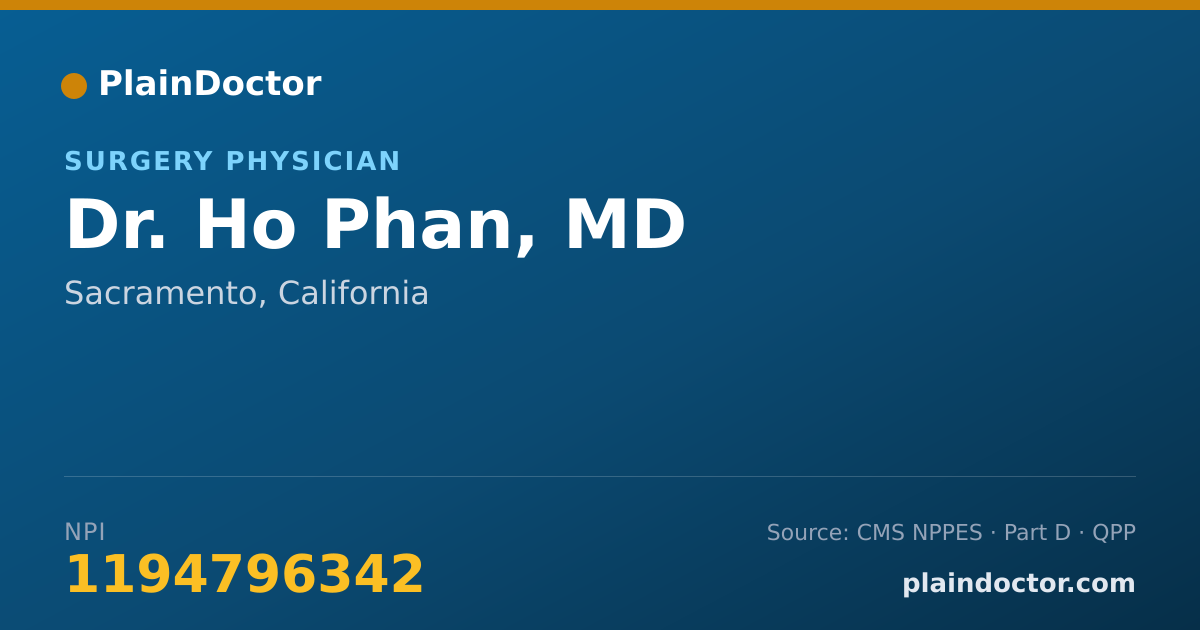 Shareable card for Ho Phan, MD - Surgery Physician, Sacramento, CA