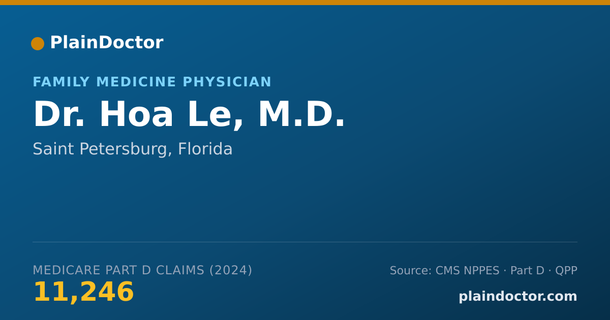 Shareable card for Hoa Le, M.D. - Family Medicine Physician, Saint Petersburg, FL