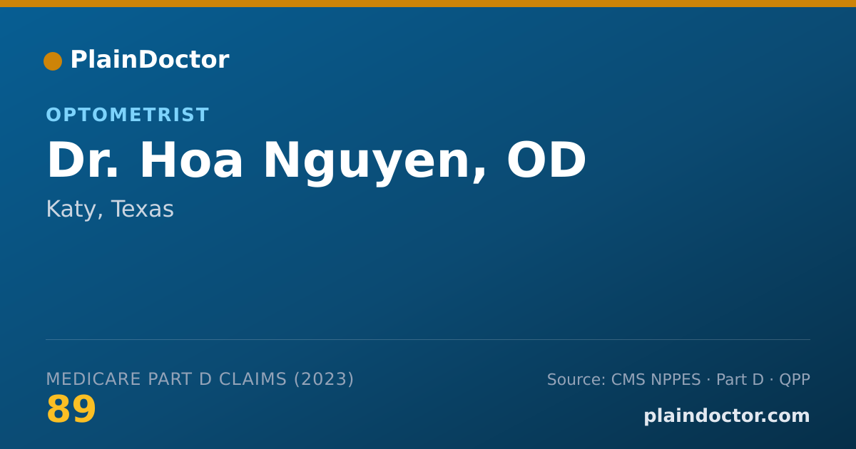 Shareable card for Hoa Nguyen, OD - Optometrist, Katy, TX