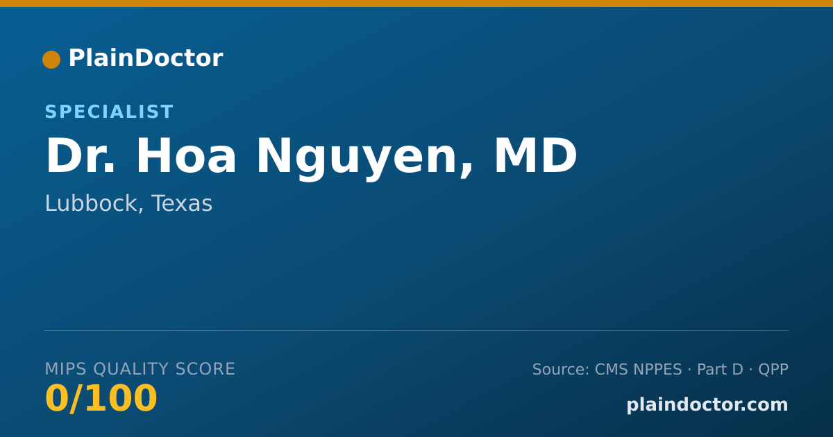 Shareable card for Hoa Nguyen, MD - Specialist, Lubbock, TX